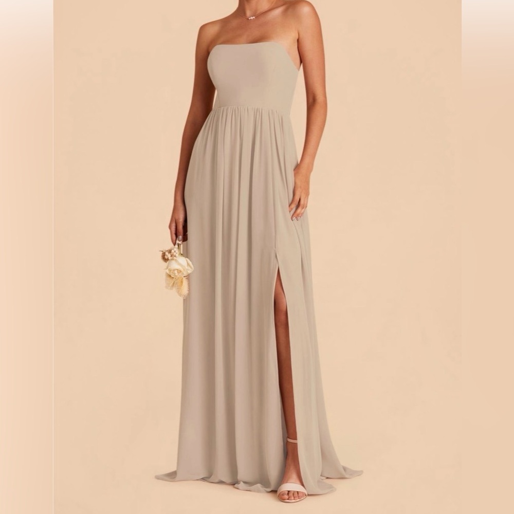 Birdy Grey Strapless Taupe Gown - Picture 5 of 9